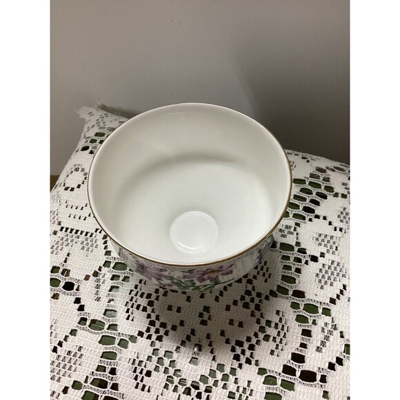 Royal Victoria Violets Fine Bone China England Footed Dessert Sherbert Bowl Cup - Picture 2 of 11